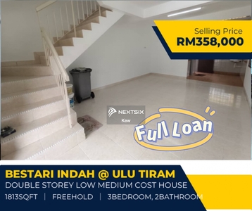 Bestari Indah, Ulu Tiram @ 2Sty Low Medium Cost House / FULL LOAN / Corner Lot