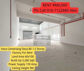 Desa Cemerlang Desa 88 industrial park 1.5 Storey Factory For Rent Johor Jaya Mount Austin