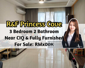 R&F Princess Cove, Nearby Ciq Walkway, Fully Furnished, 3 Bedroom