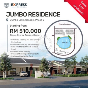 Brand New Single Storey Terrace Corner at Jumbo Residence, Senadin