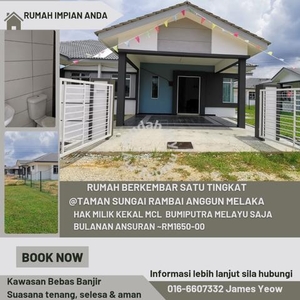 Rumah Berkembar Satu Tingkat @Taman Sg Rambai Anggun Melaka MCL