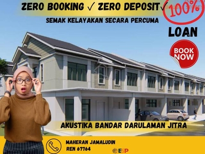 Booking Free!! Full Loan !! Teres 2 tingkat dalam Bandar Jitra !!!