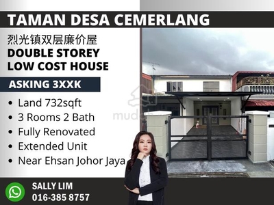 Desa Cemerlang Double Storey Low Cost House Fully Renovated & Extended