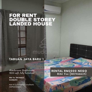 For Rent Double Storey Terrace house in Tabuan Jaya Baru 1