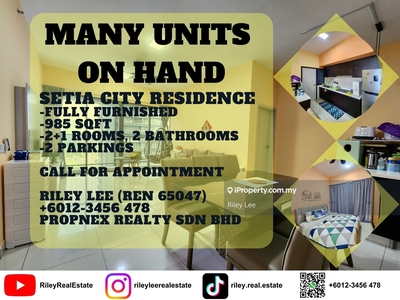 Fully Furnished 2 Rooms 2 Bathrooms Setia City Residence for Sale