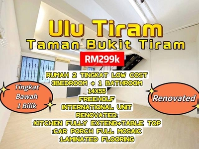 Jalan Panti Ulu Tiram Rumah 2Tingkat Renovated & Tingkat Bawah 1Bilik
