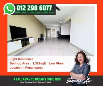 [Light Residence Condo] [ Partial Furnished] low floor unit for sale
