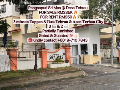 Partly Furnished Pangsapuri Sri Mas @ Taman Desa Tebrau Apartment RENT