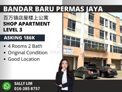 Permas Jaya Shop Apartment Original Unit Level 3 Good Location