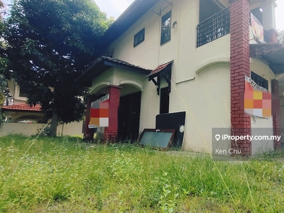 Corner lot double storey house with huge land