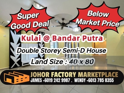 Kulai Bandar Putra G&G Semi-D Below Market Price For Sale