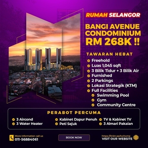 Freehold Rumah Selangor Bangi Avenue Condominium