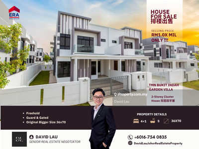 Garden Villa, Bukit Indah 2-Storey 36x70 Cluster House