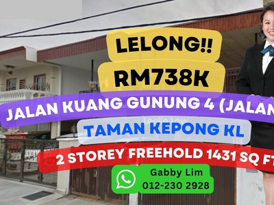 Lelong Super Cheap 2 Storey Terrace House at Taman Kepong