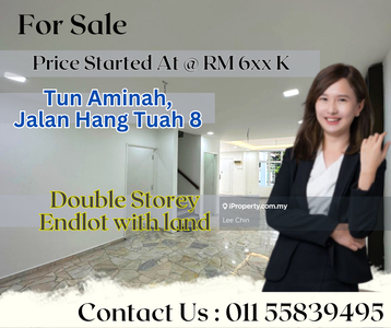 Skudai jalan hang tuah double storey endlot with land for sale