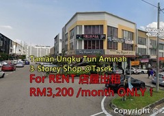 Taman Ungku Tun Aminah 3-Storey Shop Tasek