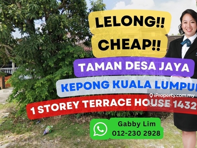 Lelong Super Cheap 1 Storey Terrace House @ Taman Desa Jaya Kepong KL