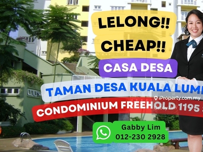 Lelong Super Cheap Condominium @ Casa Desa Taman Desa Kuala Lumpur