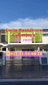 Ceria Residence 2 Storey Terrace For Rent ❤️ Cyberjaya (Landed Type A - Bigger Unit)