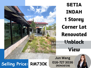 Setia Indah, 1 Storey Corner with 20ft Land, Renovated & Extended Unit