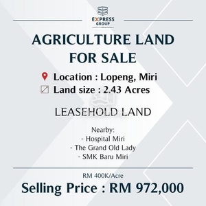 Agriculture Land at Lopeng, Miri [2.43 Acres]