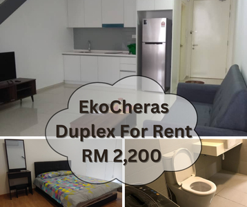 EkoCheras,Duplex For Rent ! Lowest Price ! walk distance to MRT @ Jalan Cheras link Loke Yew , MRR2 , SUKE , CKE ️near Sunway Velocity,IKea,TRX