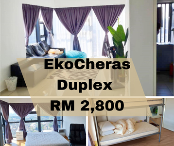 ~Ready to move in~ EkoCheras,Cheras [Duplex - F.Furniture ] For Rent @ Jalan Cheras link MRR2 , SUKE , CKE ️