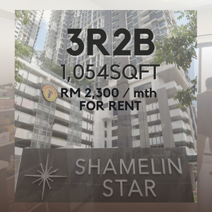 [READY TO MOVE IN] Shamelin Star 3R2B For Rent Nearby Sunway Velocity,Aeon Maluri,IKea,TRX,MyTown,Link MRR 2,Tol Loke Yew