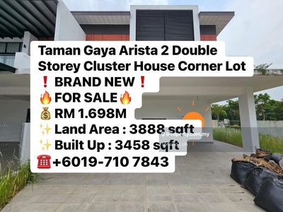 Taman Gaya Arista 2 Brand New Double Storey Cluster House Corner Lot