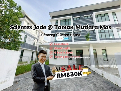Scientex Jade Taman Mutiara Mas 3 Storey Cluster House