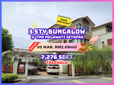 Bank Auction Save Rm1.51mil 3 Storey Bungalow @ Taman Melawati Setapak