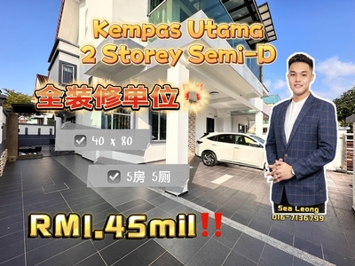 Taman Kempas Utama Double Storey Semi Detached House for Sale