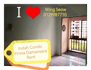 Indah Condo For rent Prima Damansara Damai Block G Basic Unit 3rd floor vacant Pool View 1 Parking