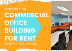 COMMERCIAL OFFICE BUILDING FOR RENT IN SEC 13 PETALING JAYA