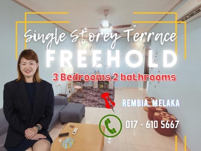 24X65 FREEHOLD Single Storey Terrace Rembia Perkasa Alor Gajah Melaka