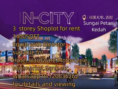 N-City Sungai Petani 3 Storey Shoplot For Rent! 15k