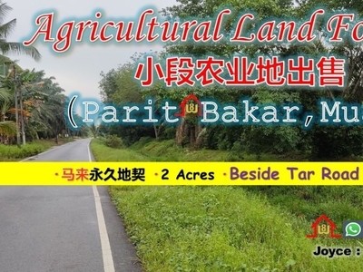 2 Acre Agriculture Land At Parit Bakar,Muar