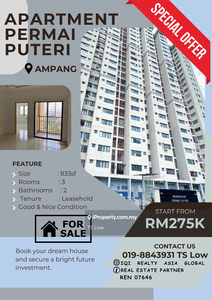 Permai Puteri Apartment @ Ampang Selangor for Sale