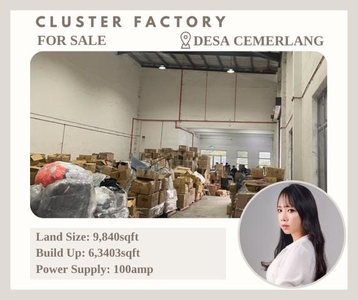 1.5 Storey Factory Cluster For Sale @Desa Cemerlang
