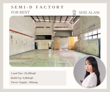 1.5 storey Semi-D Factory For Rent @ Seri Alam