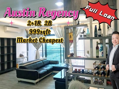 Austin Regency Apartment 2+1R 2B Full Loan Market Cheapest Mount Austin Tebrau