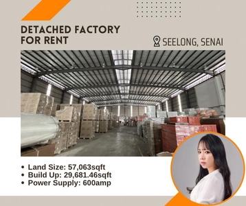 Detached Factory For rent @ Seelong, Senai