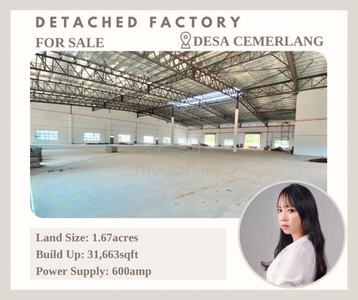 Detached Factory For Sale @ Desa Cemerlang