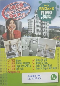 Full Loan RM0 DownPayment of # Bedroom at Tampoi Perling Apartment