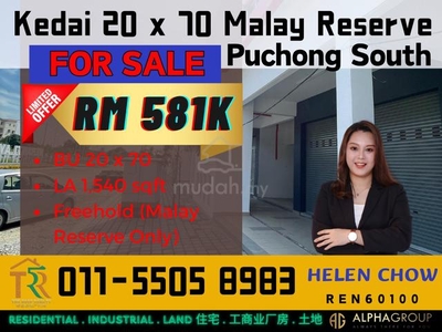 [Sale] Invest Puchong South 22x70 Shop Office-Malay Reserve only