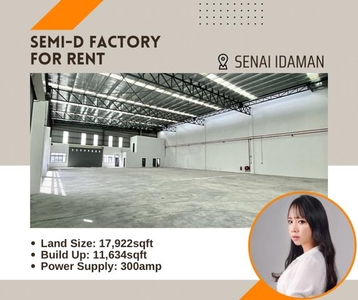 Semi-D Factory For Rent @ Desa Idaman, Senai