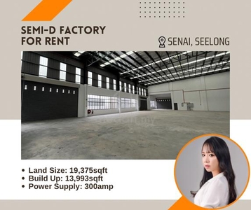 Semi-D Factory For Rent @ Seelong, Senai