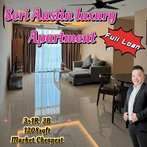 Seri Austin Luxury Apartment Full Loan/ 3+1R 3B/ 1208sqft/ Market Cheapest/ AAA Stock/ Tebrau
