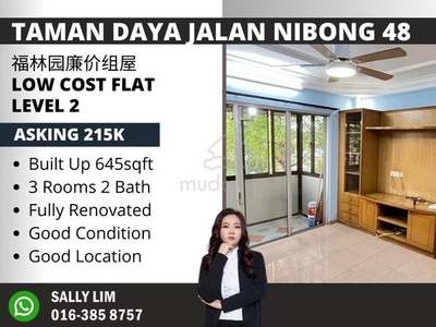 Taman Daya Jalan Nibong Low Cost Flat Level 2 Renovated Good Condition