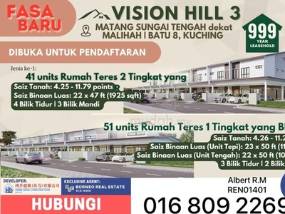 Vision Hill 3,RUMAH BARU PROJEK BARU, Jln Sg Tengah Matang, Jln Matang